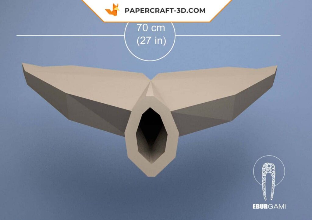 Queue Craft Queue de baleine en origami 3D – Sculpture papier murale