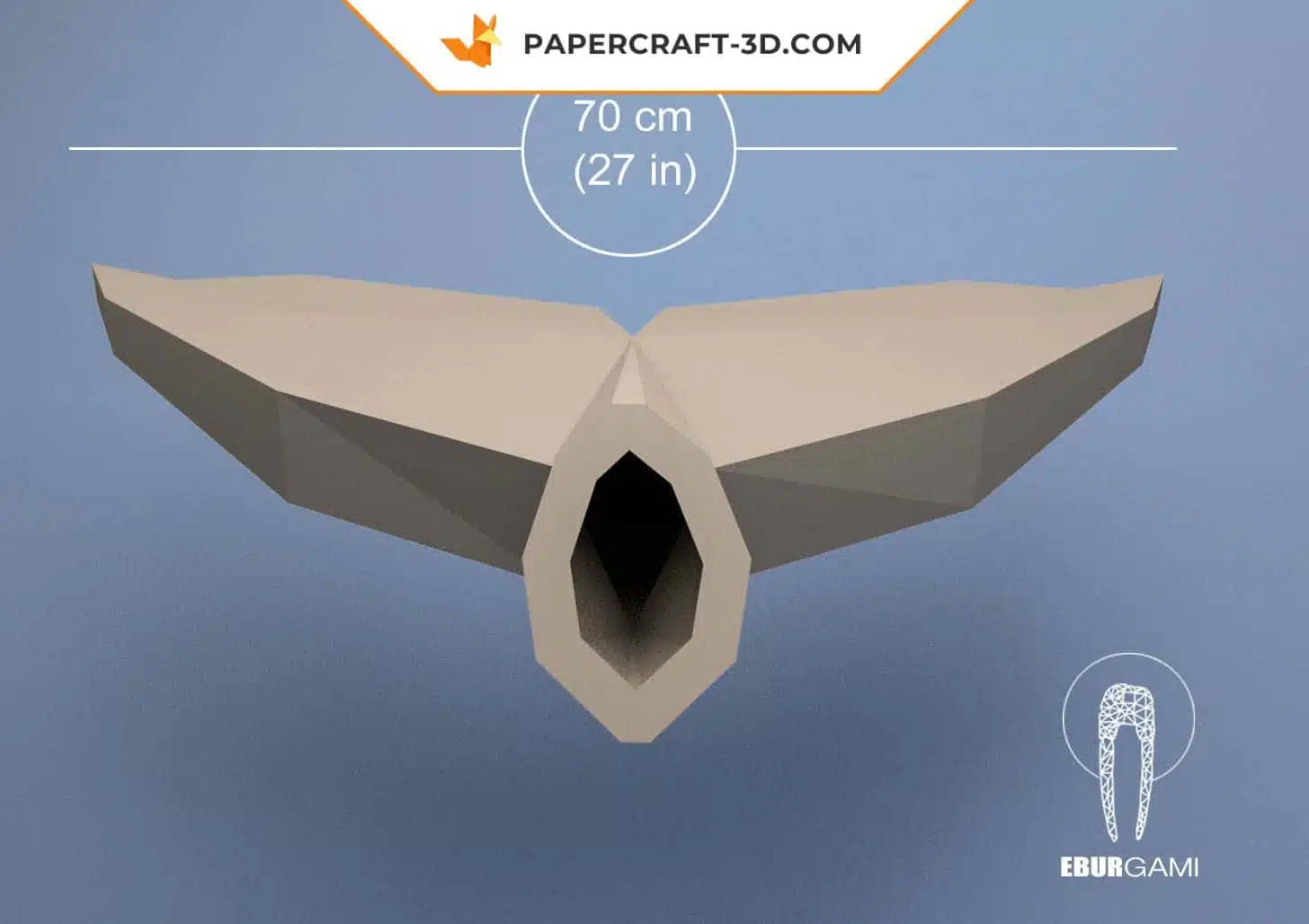 Papercraft baleine à queue origami papier 3D, weergave 4