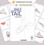 Papercraft cauda de baleia em origami 3D