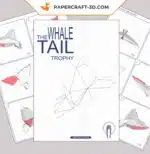 Papercraft baleine à queue origami papier 3D, weergave 5