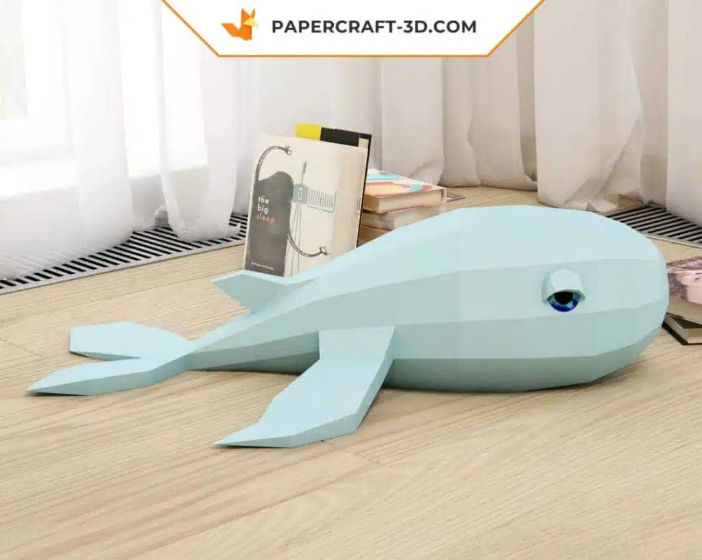 Papercraft Baleine origami papier 3D DIY, weergave 2