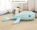 Papercraft whale in 3D origami