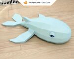 Papercraft whale in 3D origami