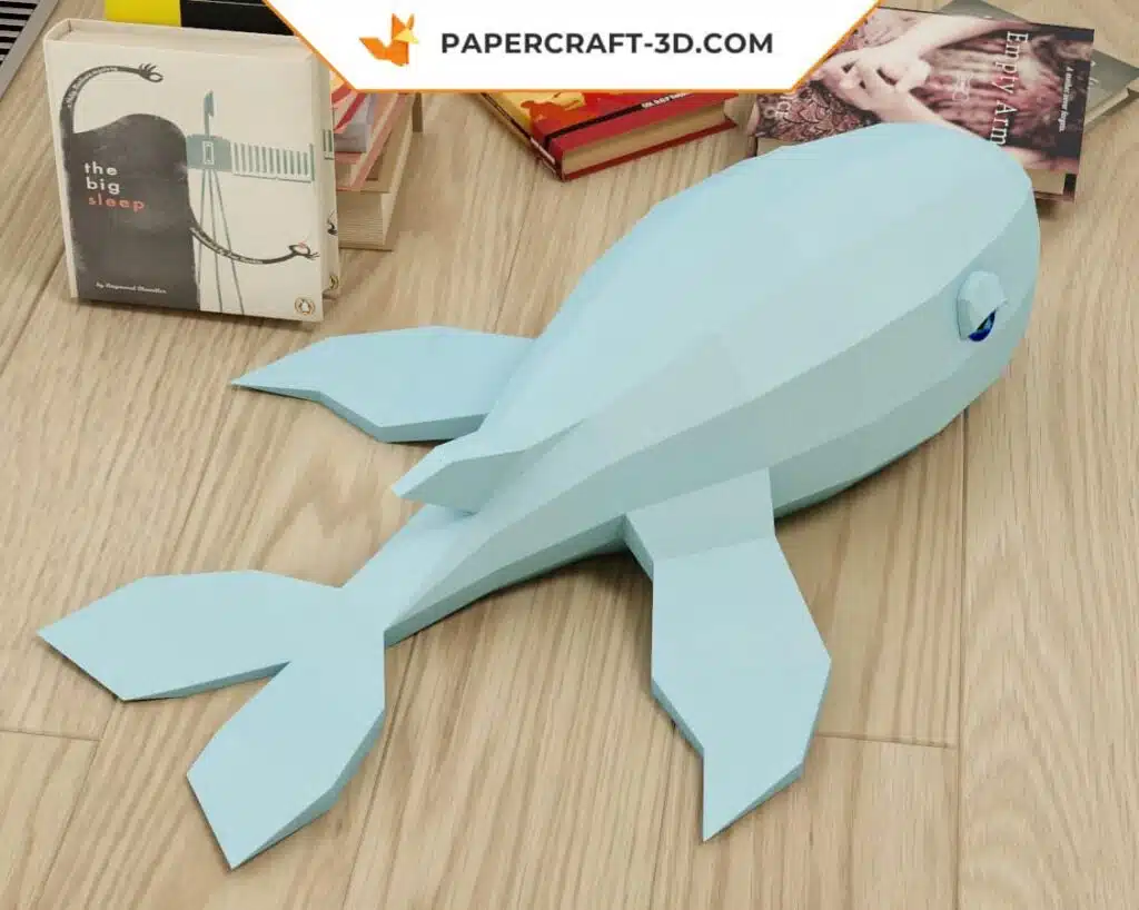 Papercraft Baleine origami papier 3D DIY, weergave 3