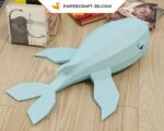 Papercraft whale in 3D origami