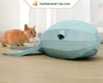 Papercraft Baleine origami papier 3D DIY, weergave 5