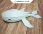 Papercraft whale in 3D origami