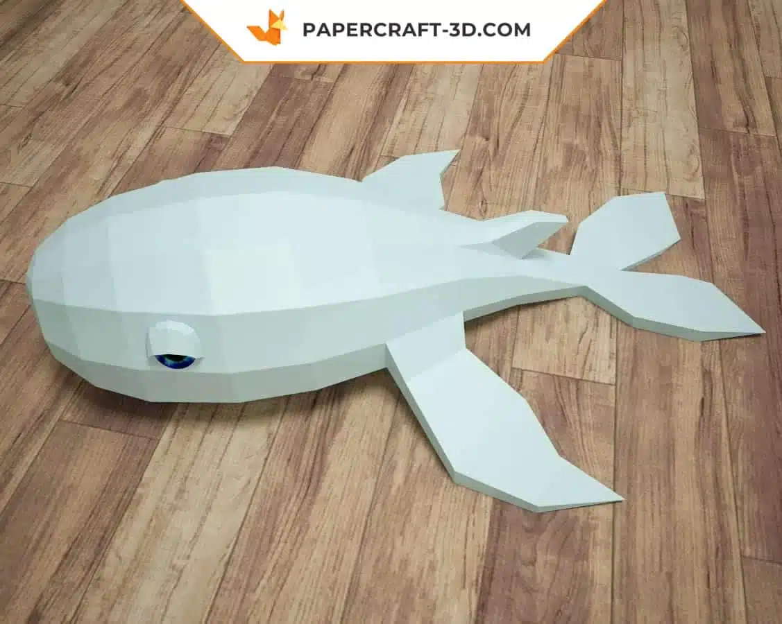 Papercraft Baleine origami papier 3D DIY, weergave 6