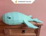 Papercraft whale in 3D origami