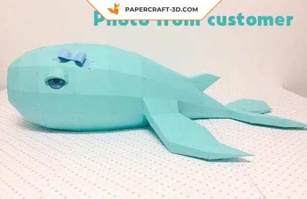 Papercraft Baleine origami papier 3D DIY, weergave 8