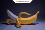Papercraft XL banana in origami