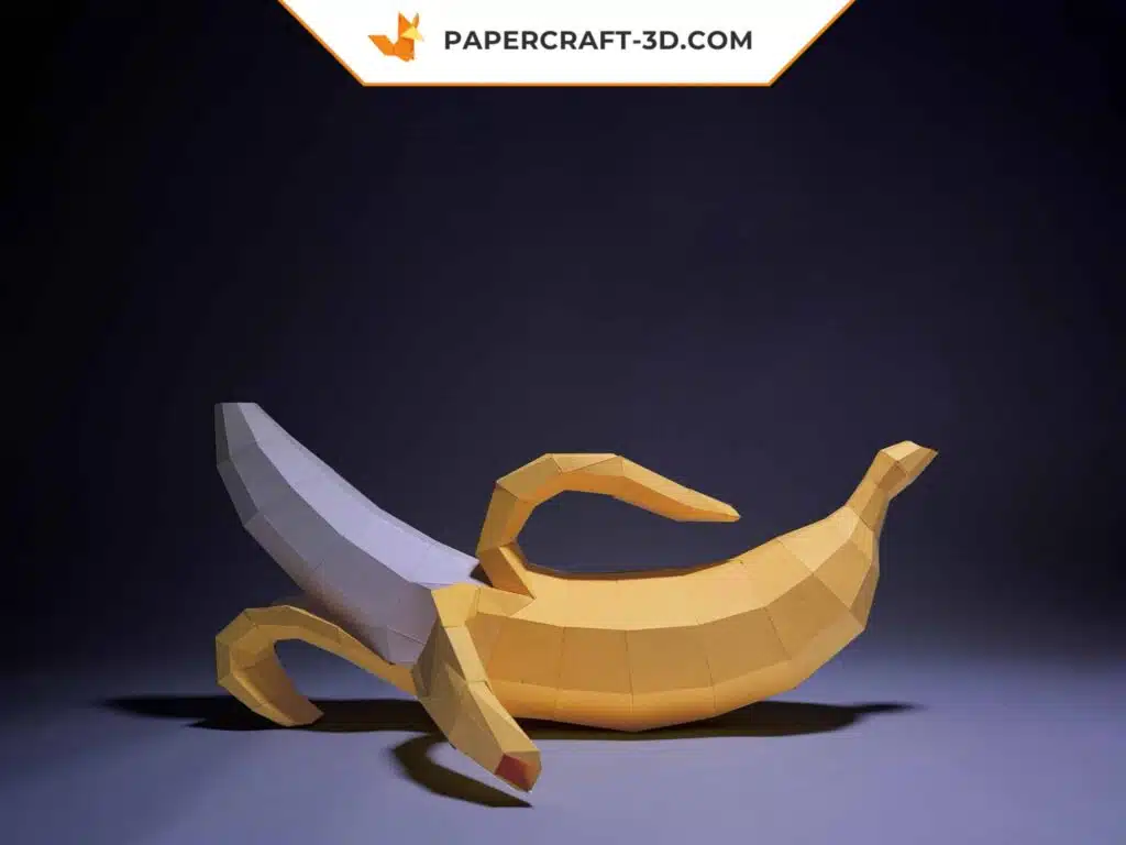 Papercraft banane XL en origami papier 3D téléchargeable
