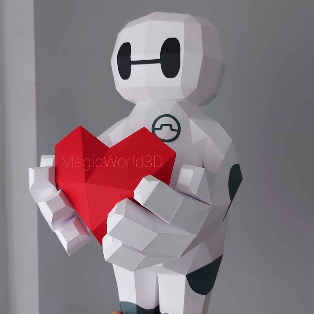 Papercraft Baymax Love in 3D origami