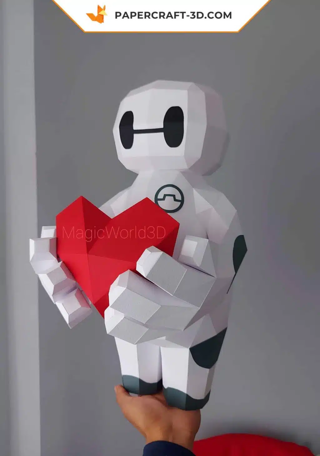 Papercraft Baymax Love origami papier 3D pour la Saint-Valentin, weergave 2