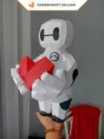 Papercraft Baymax Love origami papier 3D pour la Saint-Valentin, weergave 4
