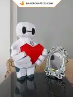 Papercraft Baymax Love origami papier 3D pour la Saint-Valentin, weergave 7