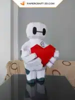 Papercraft Baymax Love origami papier 3D pour la Saint-Valentin, weergave 8
