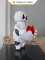 Papercraft Baymax Love origami papier 3D pour la Saint-Valentin, weergave 9
