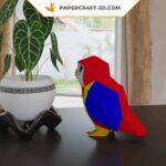 Papercraft di pappagallo ara in origami 3D