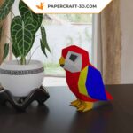Papercraft di pappagallo ara in origami 3D