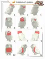 Papercraft bébé Ara en origami 3D