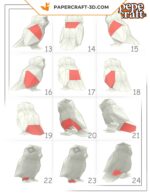 Papercraft di pappagallo ara in origami 3D