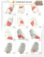 Papercraft bébé Ara en origami 3D
