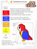 Papercraft di pappagallo ara in origami 3D