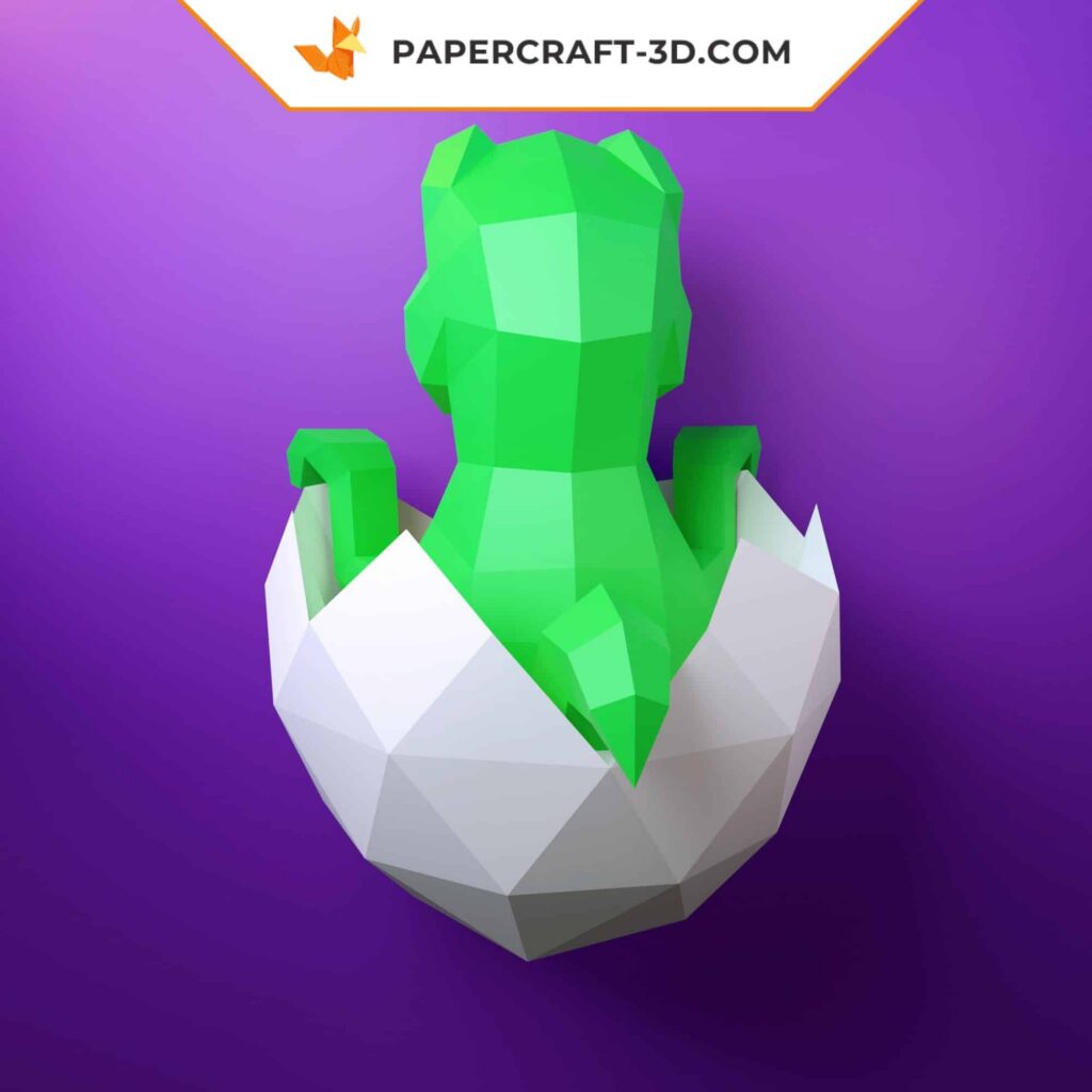 Papercraft bebê dinossauro em origami