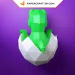 Papercraft bébé dinosaure en origami papier 3D DIY, weergave 3