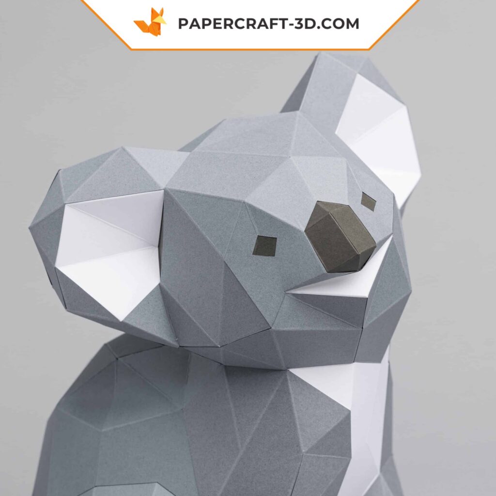 3D origami baby koala papercraft