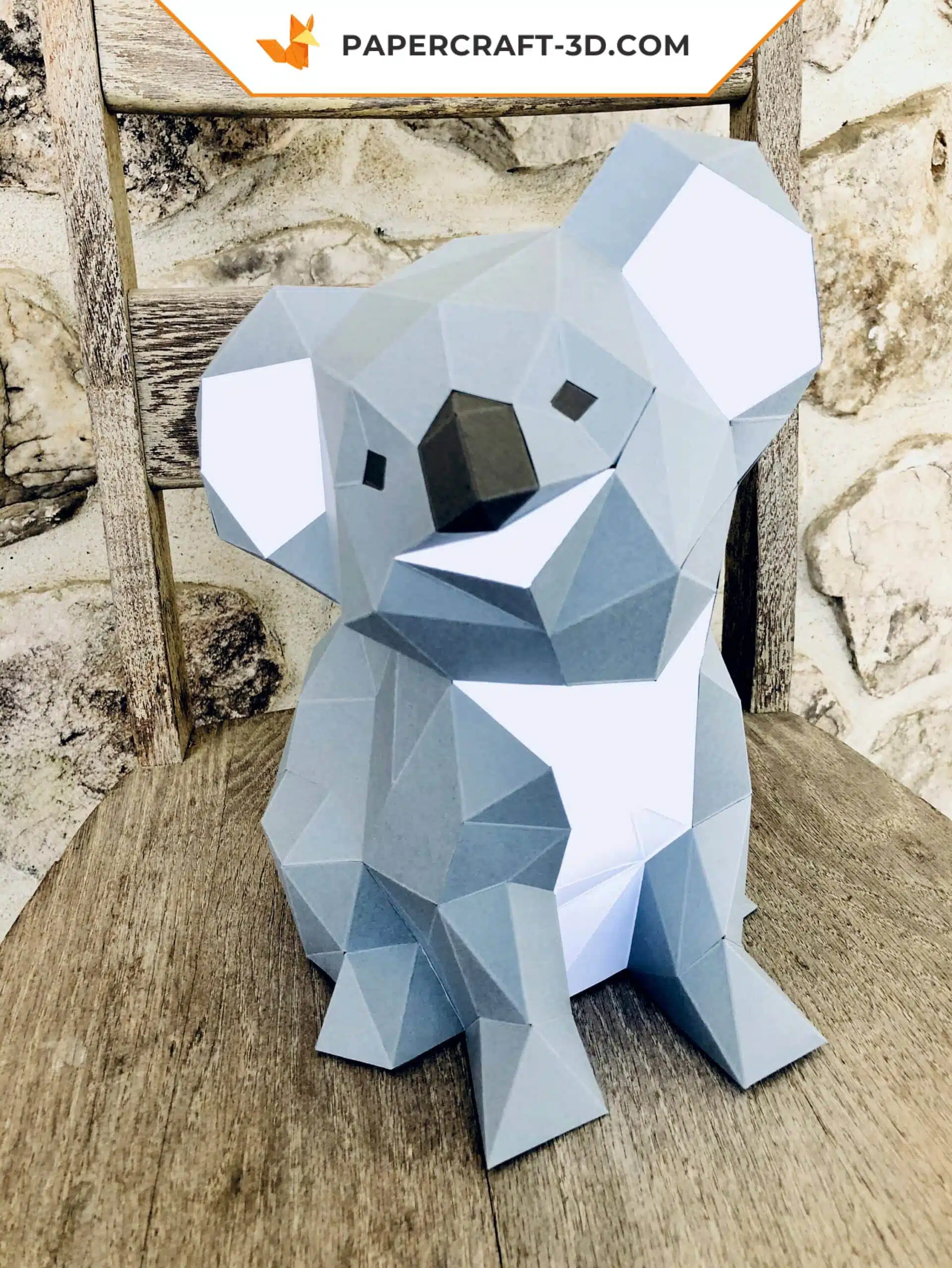 Papercraft bébé koala en origami papier 3D