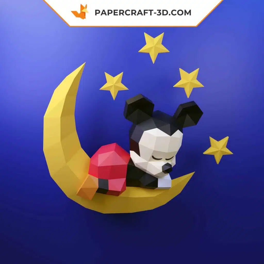 Papercraft de Bebé Mickey en origami