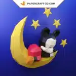 Papercraft Bébé Mickey en origami papier 3D DIY, weergave 4
