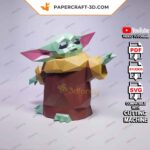 Papercraft Grogu Baby Yoda als 3D-Origami