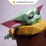 Papercraft Grogu Baby Yoda als 3D-Origami