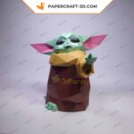 Papercraft Grogu Baby Yoda als 3D-Origami