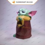 Papercraft Grogu Baby Yoda als 3D-Origami