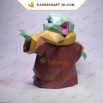 Papercraft Grogu Baby Yoda als 3D-Origami