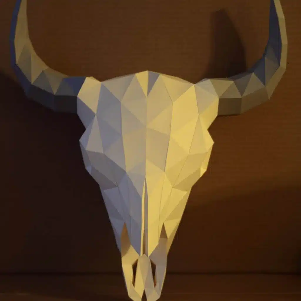 Papercraft cranio di bisonte in origami 3D