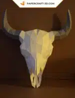 Papercraft Bison Crâne d&rsquo;Animal en Papier 3D Origami
