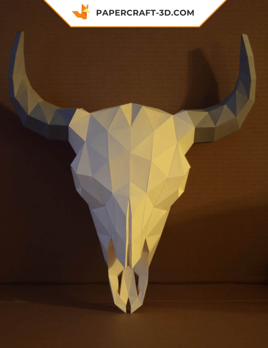 Papercraft scheletro cranio di bisonte in origami 3D Papercraft scheletro cranio di bisonte in origami 3D