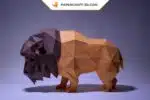 Papercraft Bison en origami papier 3D à télécharger, weergave 3