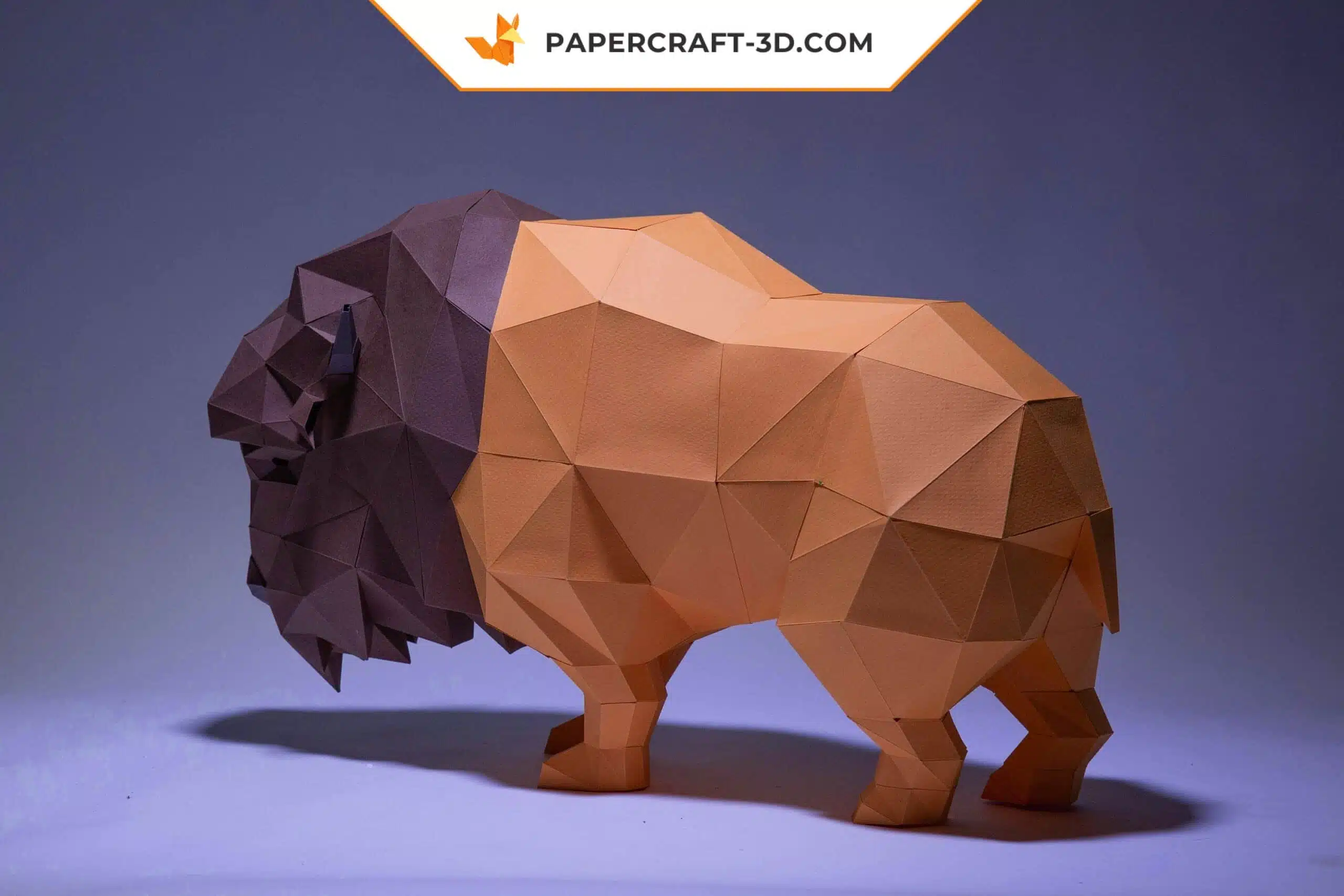 Papercraft Bison en origami papier 3D à télécharger, weergave 4