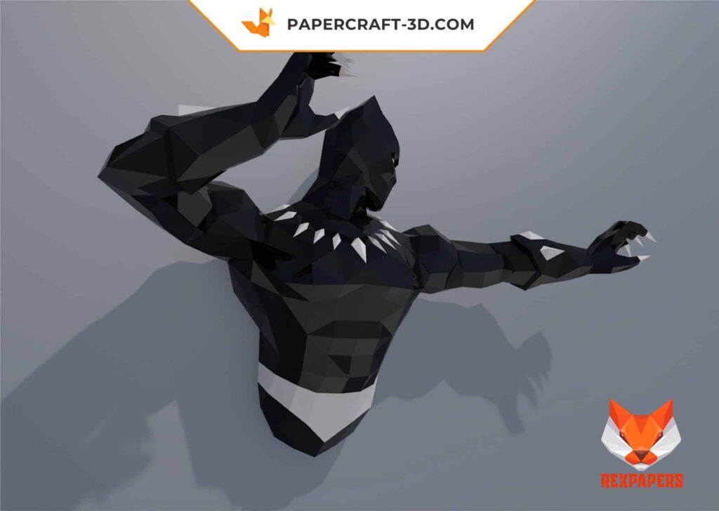 Papercraft do Black Panther em origami 3D