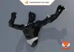 Papercraft Black Panther modèle 3D en papier origami, weergave 4