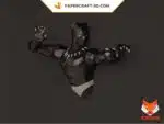 Papercraft Black Panther modèle 3D en papier origami, weergave 8