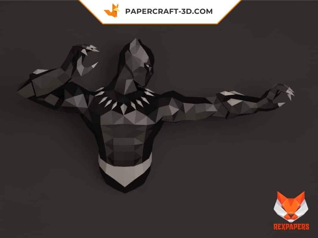 Papercraft of hanging panda in 3D origami