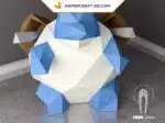 Papercraft Blastoise Pokémon origami papier 3D, weergave 2