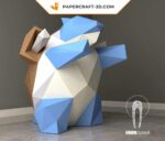 Papercraft de Blastoise Pokémon em origami 3D
